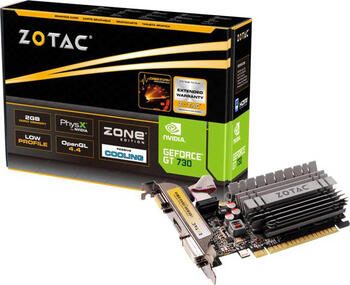Zotac GeForce GT 730 (GK208) passiv, 2GB DDR3 , Grafikkarte VGA, DVI, HDMI 1.4