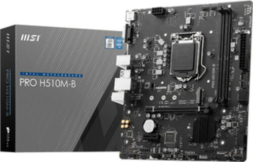 MSI PRO H510M-B, µATX Mainboard, 2x DDR4, max. 64GB, 1x VGA, 1x HDMI 1.4