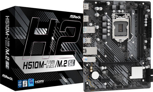 ASRock H510M-H2/M.2 SE, µATX Mainboard, 2x DDR4, max. 64GB, 1x HDMI 2.0b, 1x HDMI 1.4