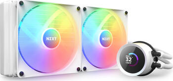 NZXT Kraken 280 RGB White CPU-Lüfter, 2x 140x140mm, 500-1500rpm, 154.23m³/h, 90.77 CFM, 34.5dB(A), 3.22mmH2O