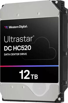 12.0 TB HDD Western Digital Ultrastar DC HC520-Festplatte, ISE, geeignet für Dauerbetrieb, heliumgefüllt