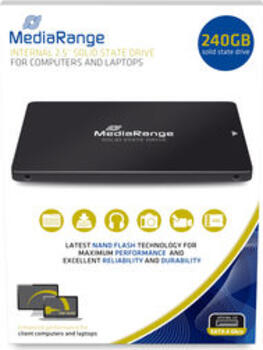 240 GB SSD MediaRange MR1002, SATA 6Gb/s, lesen: 500MB/s, schreiben: 450MB/s