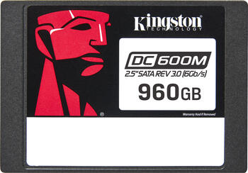 960 GB SSD Kingston DC600M Data Center Series Mixed-Use SSD - 1DWPD, SATA 6Gb/s, lesen: 560MB/s, schreiben: 530MB/s,