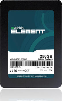 256 GB SSD Mushkin ELEMENT 2.5, SATA 6Gb/s, lesen: 500MB/s, schreiben: 420MB/s SLC-Cached