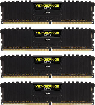 DDR4RAM 4x 16GB DDR4-2400 Corsair Vengeance LPX schwarz DIMM, CL14-16-16-31 Kit