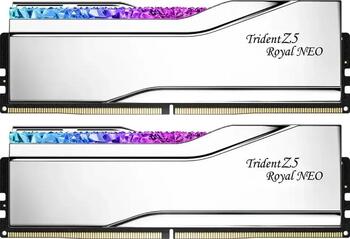 DDR5RAM 2x 16GB DDR5-6000 G.Skill Trident Z5 Royal NEO RGB Silver DIMM on-die ECC, CL28-36-36-96 Kit