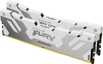 DDR5RAM 2x 16GB DDR5-6400 Kingston FURY Renegade weiß/silber DIMM on-die ECC, CL32-39-39 Kit