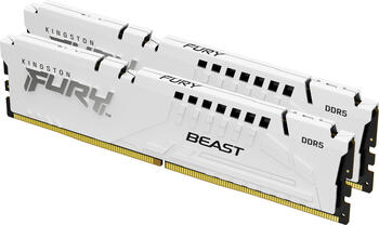 DDR5RAM 2x 16GB DDR5-6000 Kingston FURY Beast weiß DIMM on-die ECC, CL36-38-38 Kit