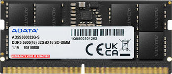 DDR5RAM 16GB DDR5-5600 ADATA SO-DIMM on-die ECC tray, CL46-45-45