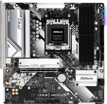 ASRock A620M Pro RS, µATX-Mainboard, 4x DDR5, max. 192GB, DMI 2.1 (iGPU), DisplayPort 1.4, USB-C 3.0