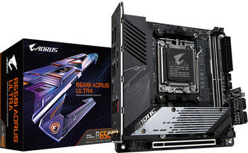 GIGABYTE B650I AORUS Ultra, µATX Mainboard, 2x DDR5 max. 96GB, HDMI 2.1, USB-C 3.1