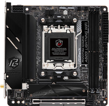 ASRock A620I Lightning WiFi, µATX-Mainboard, 2x DDR5, max. 96GB Ram, HDMI 2.1 (iGPU), DisplayPort 1.4, USB-C 3.0