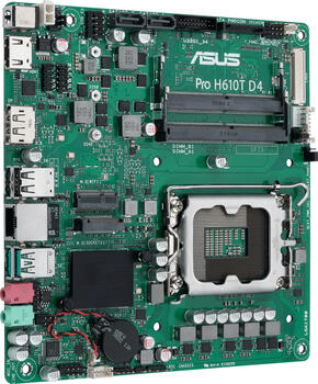 ASUS Pro H610T D4-CSM, Sockel 1700, Thin Mini-ITX-Mainboard, 2x DDR4 max. 64GB, HDMI 2.1, DisplayPort 1.4, 2x USB-A 3.1