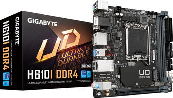 GIGABYTE H610I DDR4, Sockel 1700, Mini-ITX-Mainboard 2x DDR4 max. 64GB, HDMI 2.1, DisplayPort 1.4