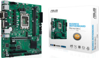 ASUS Pro H610M-C-CSM, Sockel 1700, µATX-Mainboard 2x DDR5 max. 64GB, VGA, DVI-D, HDMI 2.1, DisplayPort 1.4