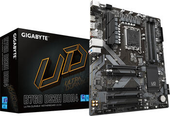 GIGABYTE B760 DS3H AX DDR4, Sockel 1700, Mainboard 4x DDR4 max. 128GB, 1x HDMI 2.0, DisplayPort 1.2, USB-C 3.2