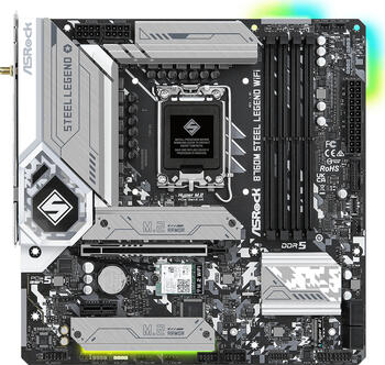 ASRock B760M Steel Legend WiFi, Sockel 1700, µATX-Mainboard, 4x DDR5 max. 192GB, HDMI 2.1