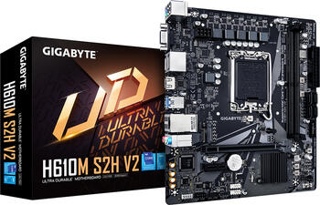 GIGABYTE H610M S2H V2, Sockel 1700, µATX-Mainboard 2x DDR5 max. 96GB, VGA, HDMI 2.1, 2x DisplayPort 1.2