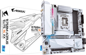 GIGABYTE B760M AORUS Elite X AX (B760M A Elite X AX), µATX Mainboard, 4x DDR5, max. 192GB, 1x HDMI 2.0, 1x USB-C 3