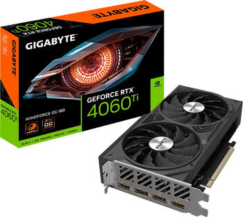 GIGABYTE GeForce RTX 4060 Ti Windforce OC 16G, 16GB GDDR6 Grafikkarte, 2x HDMI, 2x DP