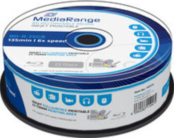 25er MediaRange BD-R 25GB 6x, Spindel printable 