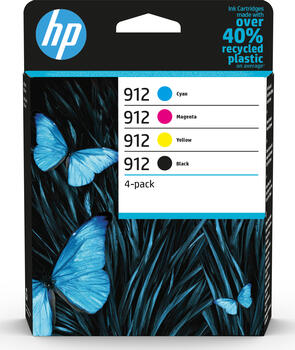 HP Tinte 912 Value Pack Original schwarz, cyan, magenta, gelb