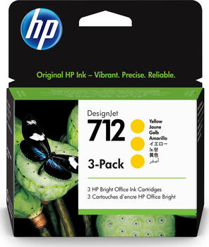 3er-Pack HP Tinte 712 gelb 