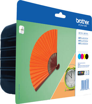 Brother LC129XLVA Tinte Value Kit Original 2400 Seiten schwarz, je 1200 Seiten farbig