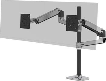 Ergotron LX Dual Monitor Arm silber Tischhalterung, 2x bis 40 Zoll