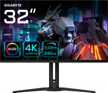 31.5 Zoll GIGABYTE AORUS FO32U2, 80.0cm TFT, 240Hz, FreeSync, 0.03ms (GtG), 2x HDMI 2.1, 1x DP 1.4, 1x USB-C