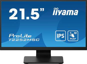 21.5 Zoll iiyama ProLite T2252MSC-B2, 54.5cm, Klasse: 21 Zoll-22 TFT, 60Hz, 5ms, 1x HDMI, 1x DP, USB-Hub