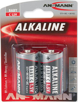 Ansmann Alkalinebatterie Baby C LR 14 red-line 2 Stück 