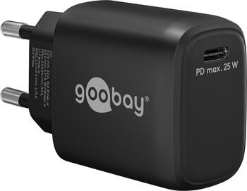 goobay USB-C PD Schnellladegerät (25 W) schwarz; 1x USB-C 