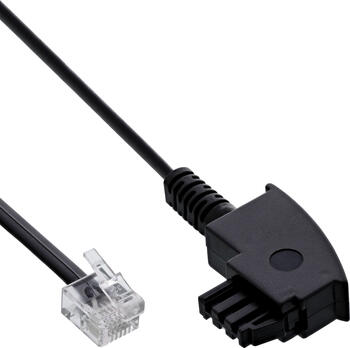 1m TAE-F Kabel für DSL Splitter, TAE-F Stecker an Western 