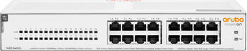 HPE Aruba Instant On 1430 Desktop Gigabit Switch, 16x RJ-45, 124W PoE+, Backplane: 32Gb/s, lüfterlos, Metallgehäus