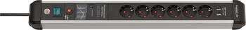 6er Brennenstuhl Premium-Protect-Line 60000A USB-A, 3m, silber/schwarz