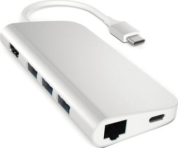 SATECHI Aluminium Multi-Port Adapter Type-C 4K, silber, USB-C 3.0