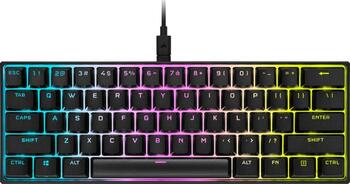 Corsair Gaming K65 RGB MINI 60% TKL, Layout: DE, mechanisch, Cherry MX SPEED RGB Silver 100Mio, RGB, Gaming-Tastatur