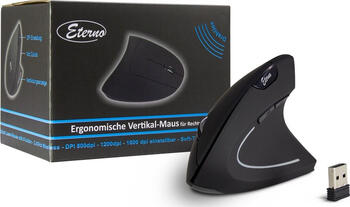 Inter-Tech Eterno KM-206R kabellose ergonomische Vertikal-Ma für Rechshänder schwarz, Maus, rechtshänder (vertikal)