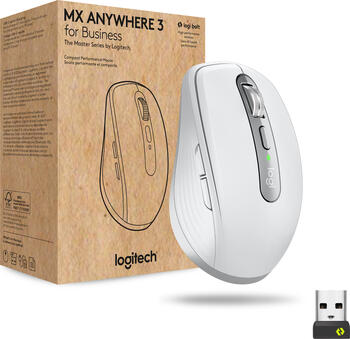 Logitech MX Anywhere 3 for Business, Maus, rechtshänder Pale Grey