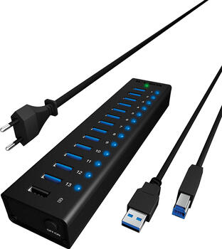 Icy Box IB-AC6113, 13-port, USB 3.0 Hub 