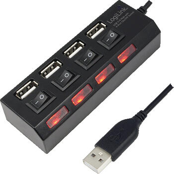 LogiLink UA0128 USB-Hub mit Ein-/Ausschalter 4-Port USB 2.0 