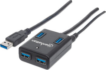 Manhattan USB-Hub, 4x USB-A 3.0, USB-A 3.0 [Stecker] 