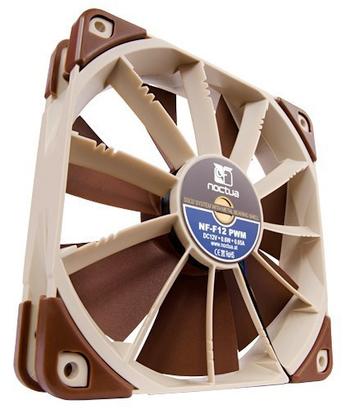 Noctua NF-F12 PWM, 120x120x25mm (BxHxT), 93.4m³/h (54.97 CFM), 22.4dB(A), 7V-Adapter, Y-Adapter