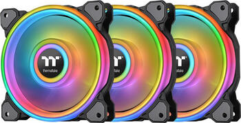 3er Pack Thermaltake Riing Quad 14 RGB Radiator Fan TT Premium Edition LED-Steuerung, 140x140x25mm