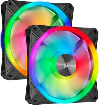 Corsair iCUE QL140 RGB PWM Dual Fan Kit LED-Steuerung, 140x140x25mm, 85.29m³/h, 26dB(A), LED-Steuerung