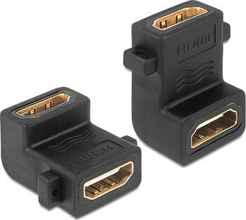 Delock Adapter HDMI A Buchse > Buchse mit Schraubanschluss 