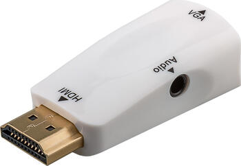 HDMI > VGA Adapter inkl. Audio, vergoldet HDMI-Stecker (Typ A) > VGA-Buchse (15-polig) + Klinke 3,5 mm Buchse