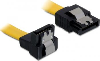 0,5m SATA III-Kabel, abgewinkelt, gelb, mit Lasche DeLock