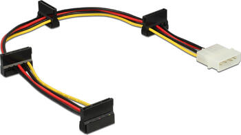 0,4m, Molex Kabel an 4x SATA, 15 Pin Buchse 